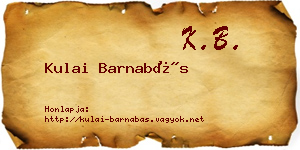 Kulai Barnabás névjegykártya